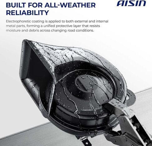 AISIN AFTERMARKET HORAZ-00001 قرن حلزون كهربائي عالي النغمة عالمي - متوافق مع سيارات الركاب والمركبات على الطرق الوعرة والدراجات النارية والشاحنات والمركبات التجارية - 110 ديسيبل 12 فولت 4 أمبير 80 مم in Kuwait