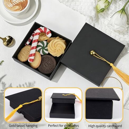 Qumenan 2 Pcs Graduation Gift Box with Tassel Graduation Card Box Grad Keepsake Memory Decor for College Graduate High School Party Favor Supply (Black) in Saudi Arabia