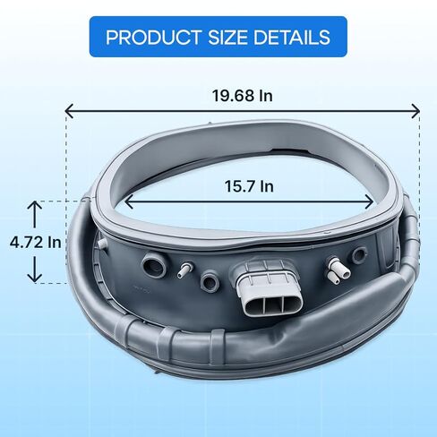 DC97-18094B Washer Door Boot Seal for Samsung Front Load Washers - Replacement for AP5917067, EAP9606239, PS9606239 - Fits WF42H5000AW, WF42H5100AW, WF42H5200AF - Extra Durable Rubber Seal in Kuwait