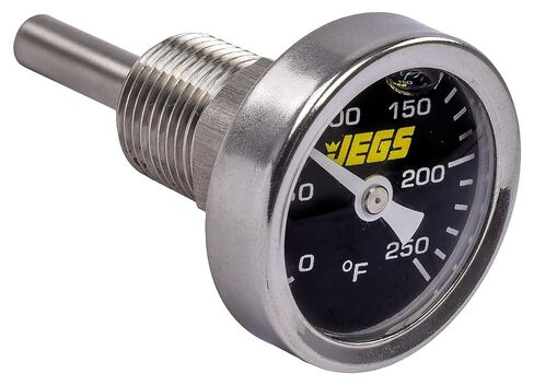 JEGS 41424 Liquid-Filled Engine Thermometer [1.400 in. OD, Black Face] in Kuwait