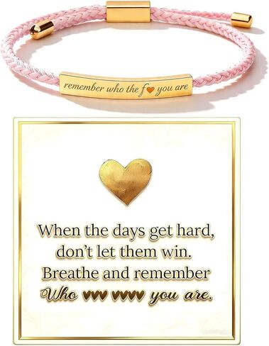 Remember Who The F You Are Bracelet Motivational Braided Bracelets Inspirational Encouragement Gifts for Women Friends in Saudi Arabia