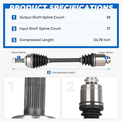TadaMark Front Right CV Axle Shaft Assembly Fit for Honda Element 2.4L 2003-2011 L4, (Only fit DX, EX, LX, SC) FWD & 4WD, Passenger Side, for 66-4214 in Kuwait