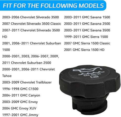 FC208 Engine Oil Filler Cap Replacement, Compatible with GM 1992-2018 1994-2011 Chevrolet GMC Cadillac Buick Oldsmobile Pontiac Hummer Saab Isuzu, Repalce #FC208 12573337 Oil Tank Cap in Saudi Arabia
