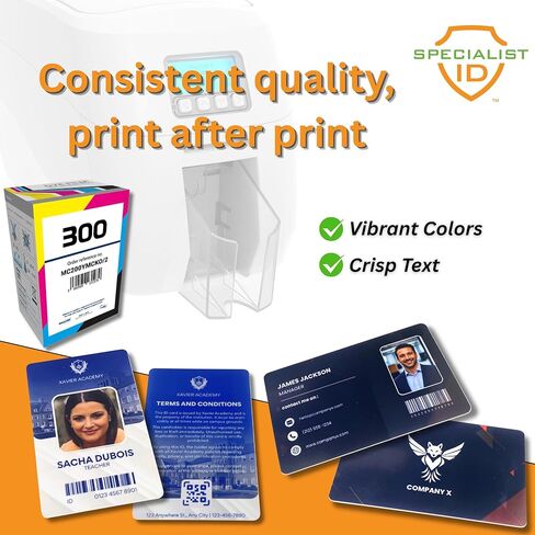 2 Pack - Magicard MC200YMCKO/2 Dye Film for 300 Series ID Card Printer - 200 Print YMCKO Full Color Ribbon and Cleaning Spool with 20 Specialist ID Test Cards MC200YMCKO for USA Usage in Kuwait