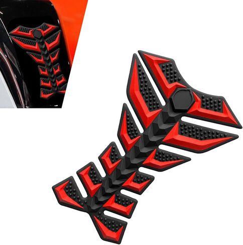 Motorcycle Tank Protector, 3D Stereo Rubber Fishbone Motorcycle Tank Pad, Anti-slip Fuel Protector Decal, Universal Decorative Accessories (Black) in Saudi Arabia