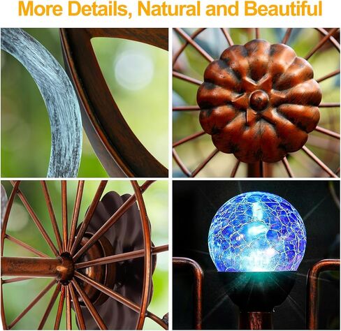LimeHill Solar Wind Spinners Outdoor, Metal Large Wind Spinner with Stake, Garden Spinner Windmill for Yard, Gift for Family Friends (22" W x 87" H) in Saudi Arabia