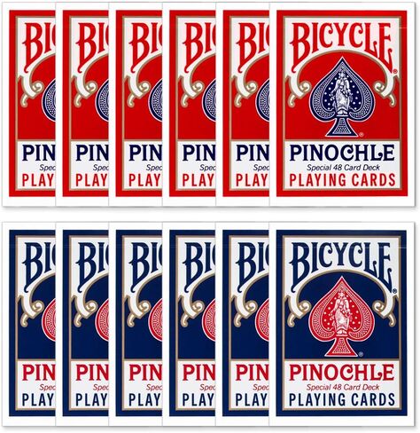 1 Dozen Pinochle Poker Playing Cards - 6 Blue & 6 Red Decks! (Standard) in Kuwait