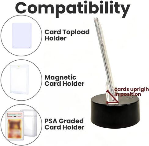Trading Card Light Up Base with 35Pt PSA Magnetic Graded Card,LED Light Display Base for PSA Graded Card,35Pt Magnetic Card,Top Loaders,16 LED Colors,Light Up Card Sleeve Display Stand (1, Black) in Saudi Arabia