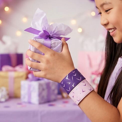 20/40/60PCS Pink Purple Friendship Slap Bracelets Bulk for Birthday Halloween Costume Cosplay Accessories in Saudi Arabia
