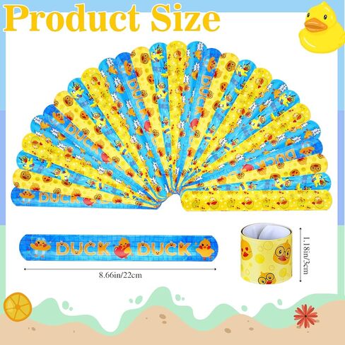 Realspring 100 Pcs Duck Slap Bracelets for Kids Slap Wristbands Bulk for Birthday Goodie Bags Fillers Classroom Prizes Baby Shower Gifts Duck Party Favors in Kuwait