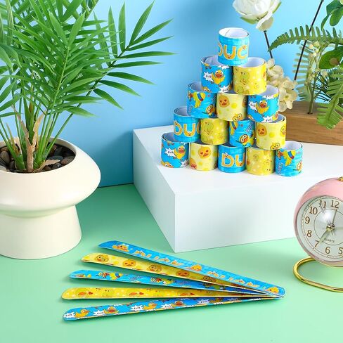 Realspring 100 Pcs Duck Slap Bracelets for Kids Slap Wristbands Bulk for Birthday Goodie Bags Fillers Classroom Prizes Baby Shower Gifts Duck Party Favors in Kuwait
