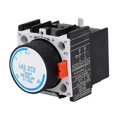 LA2 DT2 Time Delay Relay Auxiliary Contact Block, ON Delay 0.1-30s, Contactor Timer with Adjustable Control (LA3-DR4(10-180S)) in Kuwait