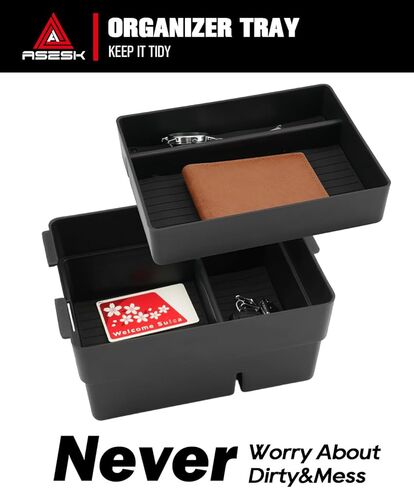 For 2024-2026 L exus TX350/TX350h/TX450h+/TX500h 2PCS Double Layer Center Console Armrest Organizer ABS Materials in Kuwait