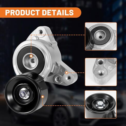 90K-38278D Drive Belt Tensioner Idler Pulley Kit Fits for Honda CRV CR-V 4 Cyl 2.4L 2012-2014 Replace Part 38278, 36769, K070663 Complete Kit in Kuwait