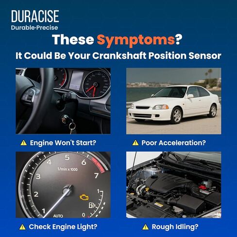مستشعر موضع العمود المرفقي للمحرك من DURACISE متوافق مع 2001-2005 Honda Civic L4 1.7L، 2001-2005 Acura EL L4 1.7L، استبدال #37500-PLC-005، 37500-PLC-015، PC477، 5S1767، 907-731، SS11169، CPS0263 in Kuwait