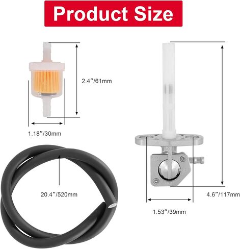 RUTU 16950-GCF-671 Fuel Petcock Valve with Fuel Filter for Honda XR50R XR70R XR80R XR100R CRF50F CRF70F CRF80F CRF100F CRF150F CRF230F ATV Dirt Bike 16950-GEL-701 16950-GN1-871 in Kuwait