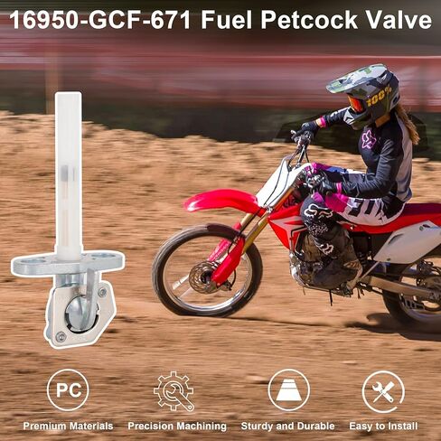 RUTU 16950-GCF-671 Fuel Petcock Valve with Fuel Filter for Honda XR50R XR70R XR80R XR100R CRF50F CRF70F CRF80F CRF100F CRF150F CRF230F ATV Dirt Bike 16950-GEL-701 16950-GN1-871 in Kuwait