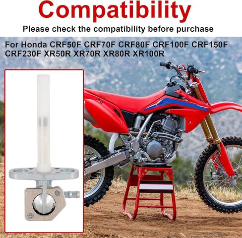RUTU 16950-GCF-671 Fuel Petcock Valve with Fuel Filter for Honda XR50R XR70R XR80R XR100R CRF50F CRF70F CRF80F CRF100F CRF150F CRF230F ATV Dirt Bike 16950-GEL-701 16950-GN1-871 in Kuwait