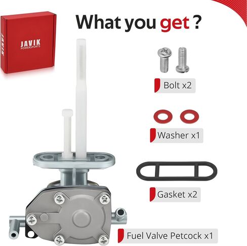 JAVIK Fuel Valve Petcock Kit For Suzuki QuadRunner 250 LTF250 LT-4WD LT-F4WD King Quad 300 LT-F4WDX LTF300F LT-F250T 1988-2002 O.E.M# 44300-19B30 in Kuwait