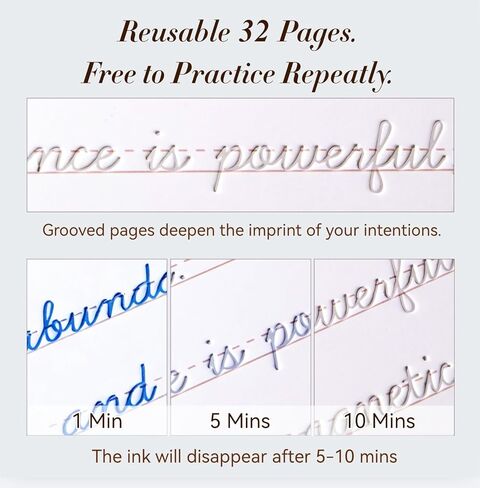 UNCLE EJ® Reusable Affirmation & Gratitude Workbook Kit with Disappearing Ink, Grooved Tracing, Morning & Night Reflections, Mindfulness Gifts for Women, Gratitude Journal, World of Abundance, 9.8"x7" in Saudi Arabia