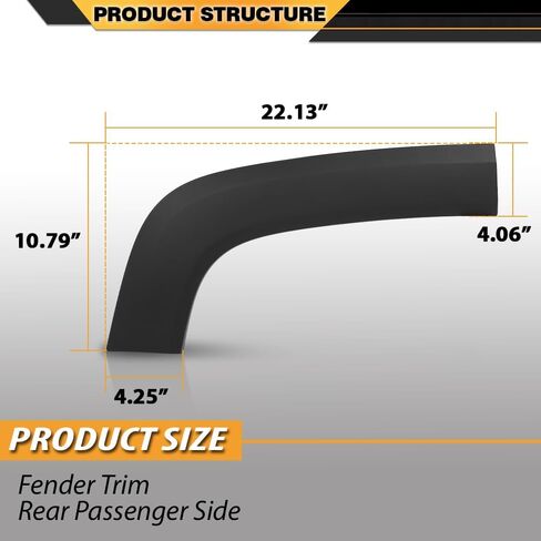 ANDPLAY Rear Door Molding Fender Flare Trim Compatible with Jeep Renegade 2015-2023 Fender Flares Wheel Opening Panel 5XB66LXHAA, CH1791104 Right Passenger Side in Kuwait