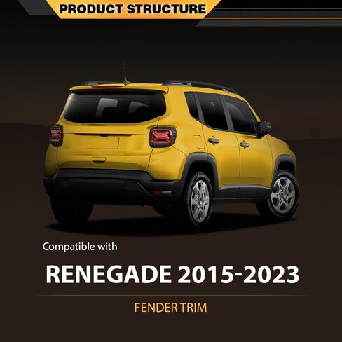 ANDPLAY Rear Door Molding Fender Flare Trim Compatible with Jeep Renegade 2015-2023 Fender Flares Wheel Opening Panel 5XB66LXHAA, CH1791104 Right Passenger Side in Kuwait