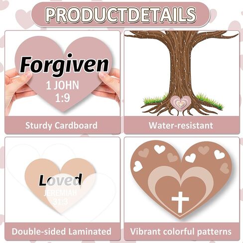 Classroom Rooted in God’s Love Tree Bulletin Board Boho Tree Classroom Decorations Heart Bible Bulletin Board Boho Heart Cutouts Name Tags Christian for Faith Religious Sunday School Wall Decor in Kuwait