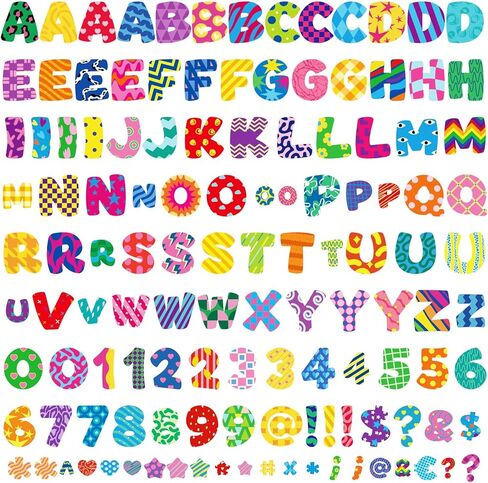 125 PCS Colorful Bulletin Board Letters, 3 Inch Large Alphabet Stickers Vinyl Self-Adhesive Large Letter & Number Stickers for Classroom Poster Board School Projects Mailbox Signs Party Crafts Decor in Saudi Arabia