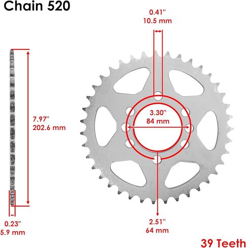 مجموعة سلسلة المحرك والعجلات المسننة باللون الأسود من كالتريك متوافقة مع سوزوكي Lt160 Quadrunner 160 1989-1992 in Kuwait