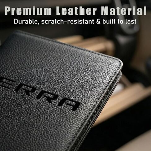 Custom Car Registration and Insurance Holder for G-M-C Sierra 1500 2500 3500 HD, Premium PU Leather Glove Box Organizer, Vehicle Document Wallet for Sierra Accessories 2019-2025 2026 in Saudi Arabia