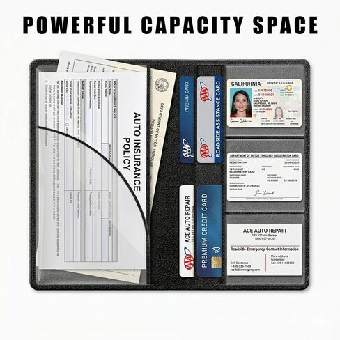 Custom Car Registration and Insurance Holder for G-M-C Sierra 1500 2500 3500 HD, Premium PU Leather Glove Box Organizer, Vehicle Document Wallet for Sierra Accessories 2019-2025 2026 in Saudi Arabia