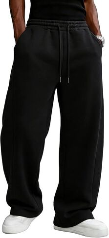 الرجال Sweatpants الصوف واسعة الساق صالة السراويل الرباط الخصر فضفاضة تناسب القطن الركض عرق السراويل مع جيوب in Saudi Arabia