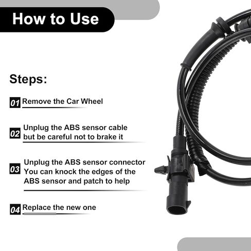 ABS Wheel Speed Senor No.56041317AA/56041317AB/56041317AC Front Left ABS Sensor Anti-Lock Braking System Sensor for Jeep Grand Cherokee 1999-2004 in Kuwait