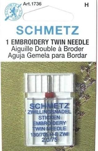 Schmetz 130/705H-E ZWI Embroidery Twin Sewing Machine Needle Size 2.0/75 in Saudi Arabia