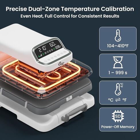 15x15 Auto Heat Press Machine with Quantity Counter & Auto Release, 440 lbs Max Pressure, Digital Display, Adjustable Pressure for T-Shirts, HTV, Sublimation and Heat Transfer in Kuwait