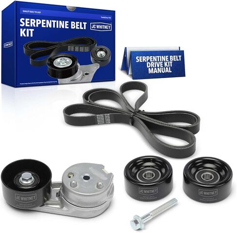 JC Whitney JFBAJCWTBK00045 Engine Serpentine Drive Belt Kit - Compatible with Ford F-250/F-350/F-450/F-550 Super Duty 12-16 - 6.7L in Kuwait