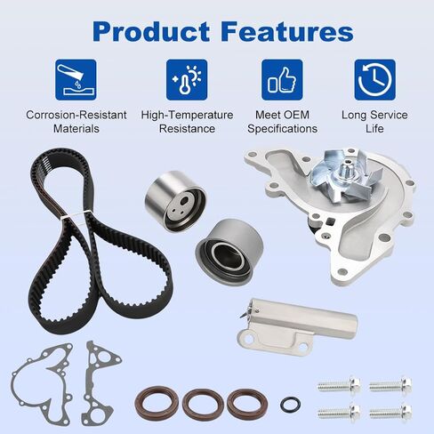 Engine Timing Belt Kit with Water Pump Compatible with Chrysler Sebring 2001-2004 Dodge Stratus 2001-2004 Mitsubishi Eclipse 2000-2004 Mitsubishi Galant 2000-2003 3.0L Replacement for APTBK555 in Kuwait