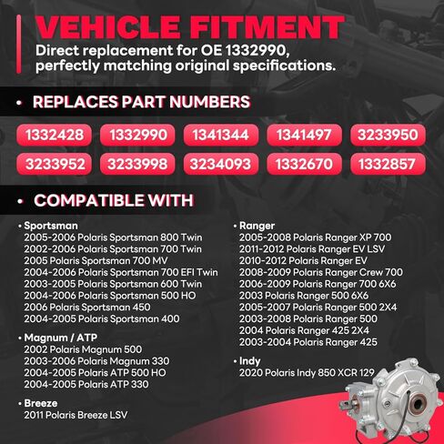 1332990 ترس تفاضلي أمامي مطور متوافق مع Polaris ATV/UTV Sportsman، Ranger، Magnum/ATP Series استبدال 1332428 1341344 1341497 3233950 in Kuwait