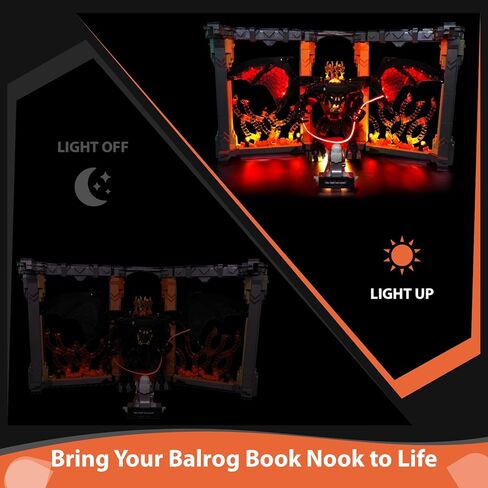 LED Light Kit Compatible with Lego 10367 Icons The Lord of the Rings: Balrog Book Nook - Premium Lighting Set for LOTR Display, USB/Battery Powered (Lights Only, No Lego Model) in Saudi Arabia