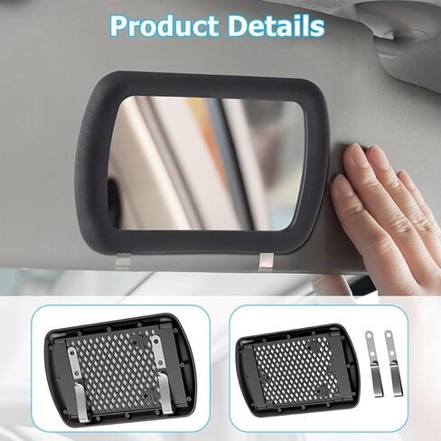 Car Sun Visor Vanity Mirror, Clip-on Vehicle Sun Shading Cosmetic Makeup Mirror, HD Automotive Interior Vanity Looking Glass for Women Girls, Universal for SUV RV Truck in Kuwait