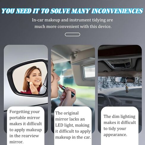 Car Sun Visor Vanity Mirror, Clip-on Vehicle Sun Shading Cosmetic Makeup Mirror, HD Automotive Interior Vanity Looking Glass for Women Girls, Universal for SUV RV Truck in Kuwait