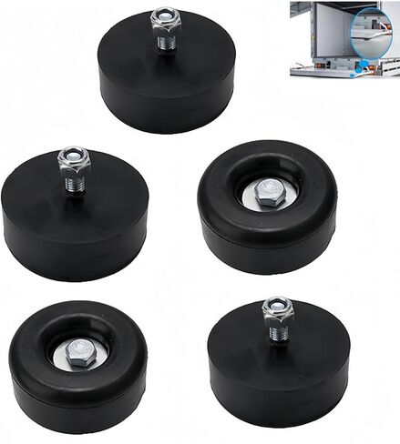 5Pcs 2.5 Inches Round Trailer Ramp Door Rubber Bumpers Stops, fit for Trailer Door Bumper, Air Compressors, Pumps,Generators, Pressure Washers, with Screw Kits in Saudi Arabia