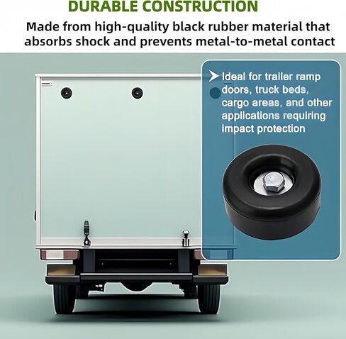 5Pcs 2.5 Inches Round Trailer Ramp Door Rubber Bumpers Stops, fit for Trailer Door Bumper, Air Compressors, Pumps,Generators, Pressure Washers, with Screw Kits in Saudi Arabia