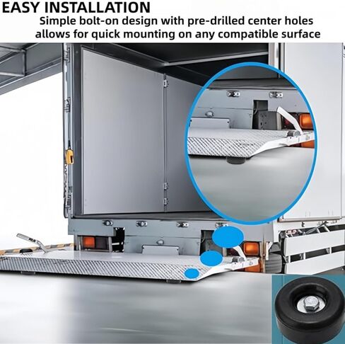 5Pcs 2.5 Inches Round Trailer Ramp Door Rubber Bumpers Stops, fit for Trailer Door Bumper, Air Compressors, Pumps,Generators, Pressure Washers, with Screw Kits in Saudi Arabia