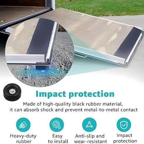 5Pcs 2.5 Inches Round Trailer Ramp Door Rubber Bumpers Stops, fit for Trailer Door Bumper, Air Compressors, Pumps,Generators, Pressure Washers, with Screw Kits in Saudi Arabia