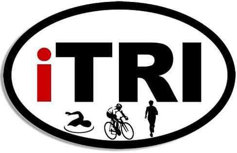 مغناطيس بيضاوي iTRI Swim Bike Run Logos (i tri Triathlon Triathalon) 3 × 5 بوصة in Kuwait