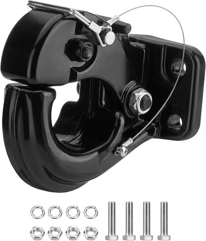 Pintle Hook Hitch 66,000 lbs, Fits 2-1/2 to 3-Inch Lunette Ring Pintle Hitch Receiver, Forged Steel Structure, Anti Corrosion and Anti Rust Coating in Kuwait