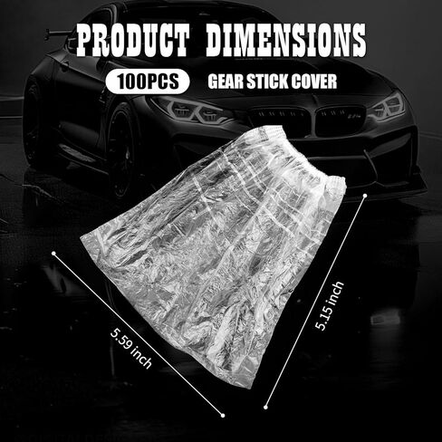 100PCS Disposable Car Gear Shift Cover,Plastic Gear Shift Knob Cover for Anti-Dust & Waterproof Protection,Universal Stick Shifts Covers Car Accessories Interior with Elastic Band in Kuwait