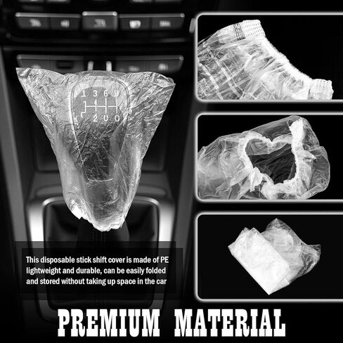 100PCS Disposable Car Gear Shift Cover,Plastic Gear Shift Knob Cover for Anti-Dust & Waterproof Protection,Universal Stick Shifts Covers Car Accessories Interior with Elastic Band in Kuwait