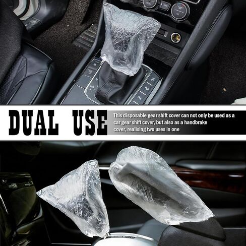 100PCS Disposable Car Gear Shift Cover,Plastic Gear Shift Knob Cover for Anti-Dust & Waterproof Protection,Universal Stick Shifts Covers Car Accessories Interior with Elastic Band in Kuwait